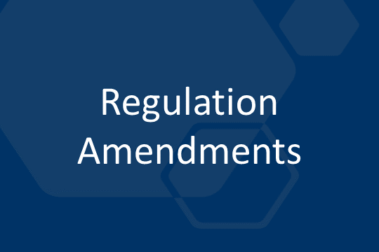 Regulation amendments